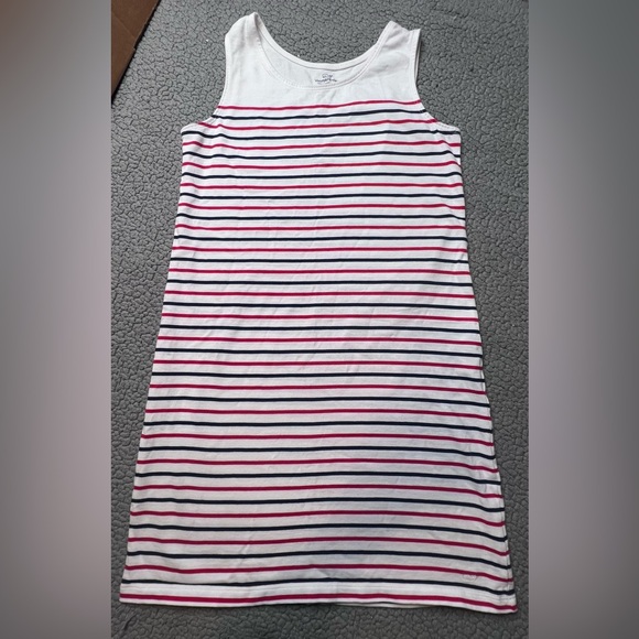 Vineyard Vines Nantucket Stripped Sleeveless Dress White &red Girls Size XL 16 - Picture 2 of 9